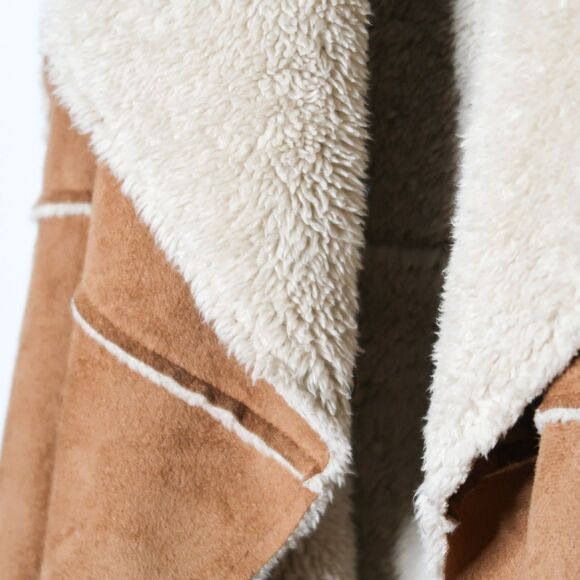 Dylan Womens Faux Suede Vest Size Small Tan Brown Fur Boho Soft Cozy Cowboy - Picture 6 of 8